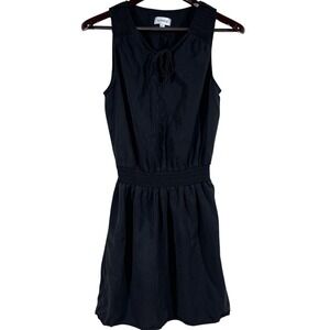 Evereve Zelda Tank Dress Womens S Black Lightweight Tie\ V-Neck Smocked Waist